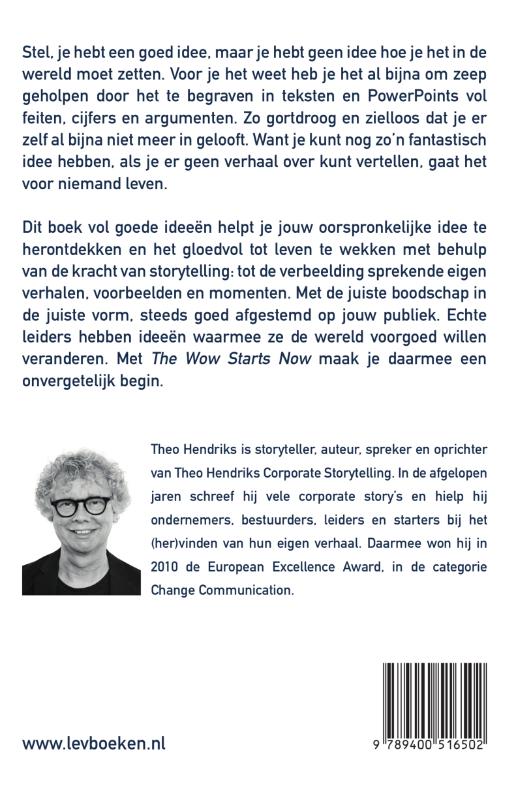 Achterkant van The wow starts now