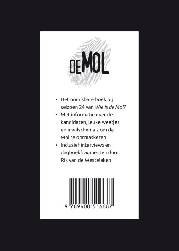 Achterkant van Wie is de Mol? - Molboekje 2024