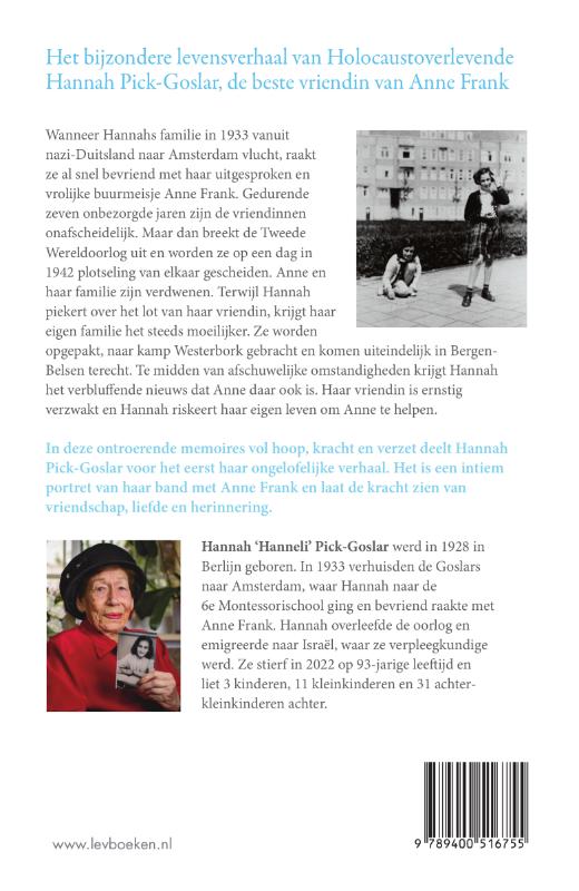 Achterkant van Mijn vriendin Anne Frank