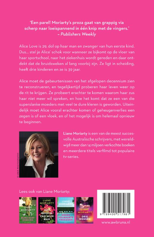 Achterkant van Wat Alice vergat