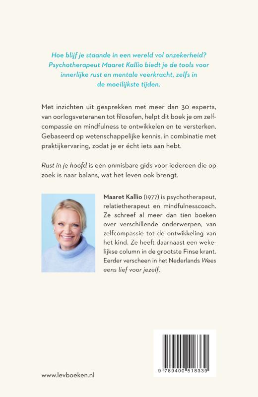 Achterkant van Rust in je hoofd