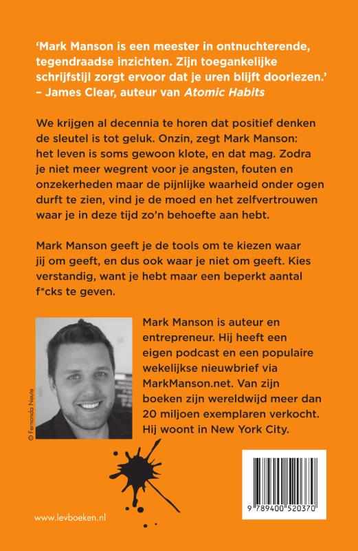Achterkant van De edele kunst van not giving a f*ck