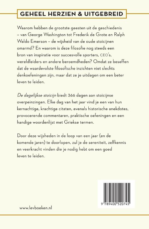 Achterkant van De dagelijkse stoïcijn