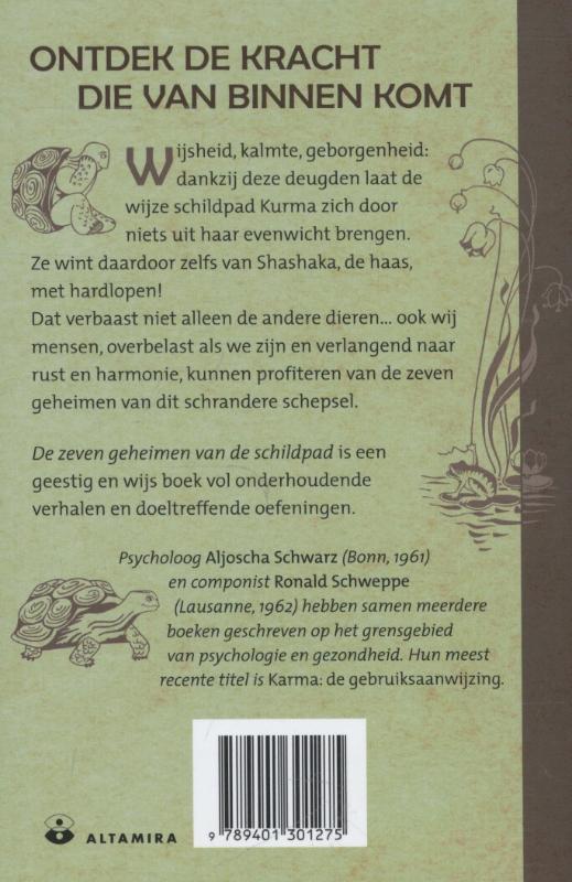 Achterkant van De 7 geheimen van de schildpad