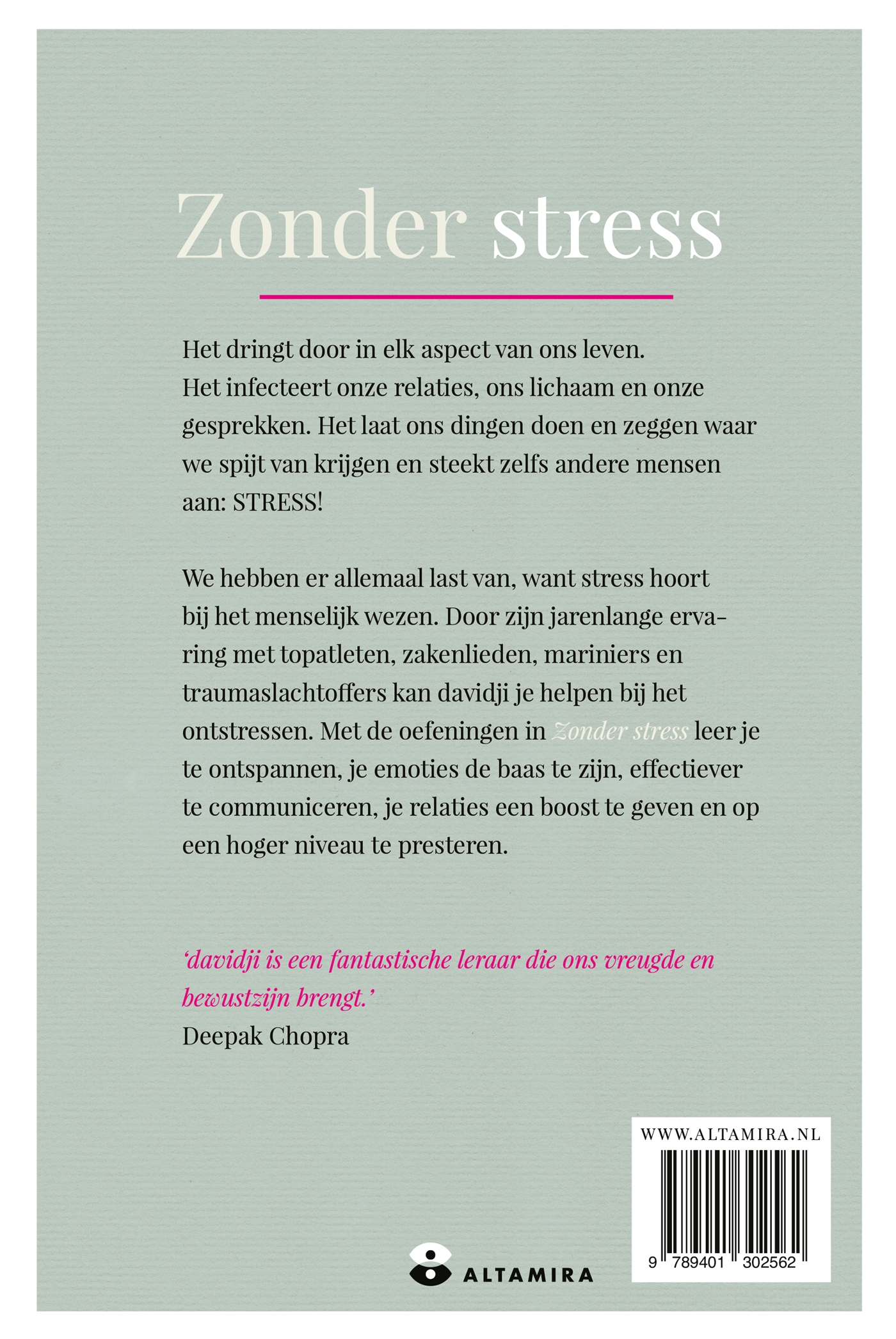 Achterkant van Zonder stress