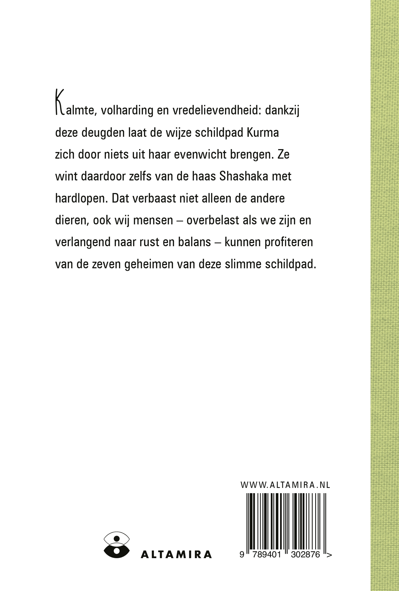 Achterkant van De zeven geheimen van de schildpad