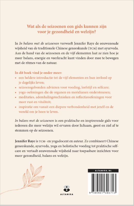 Achterkant van In balans met de seizoenen