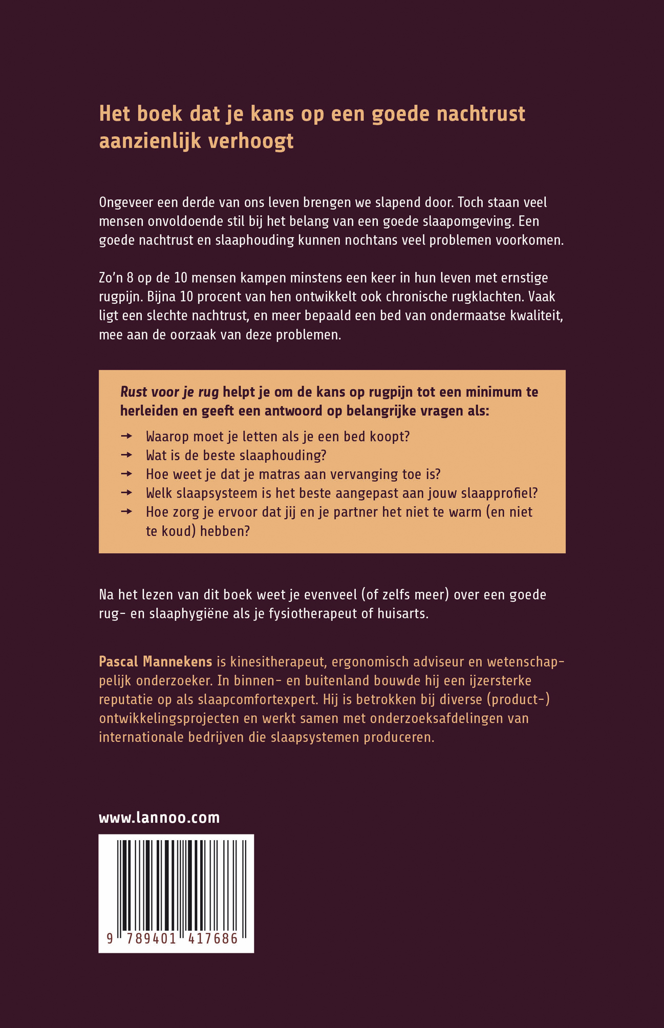 Achterkant van Rust voor je rug