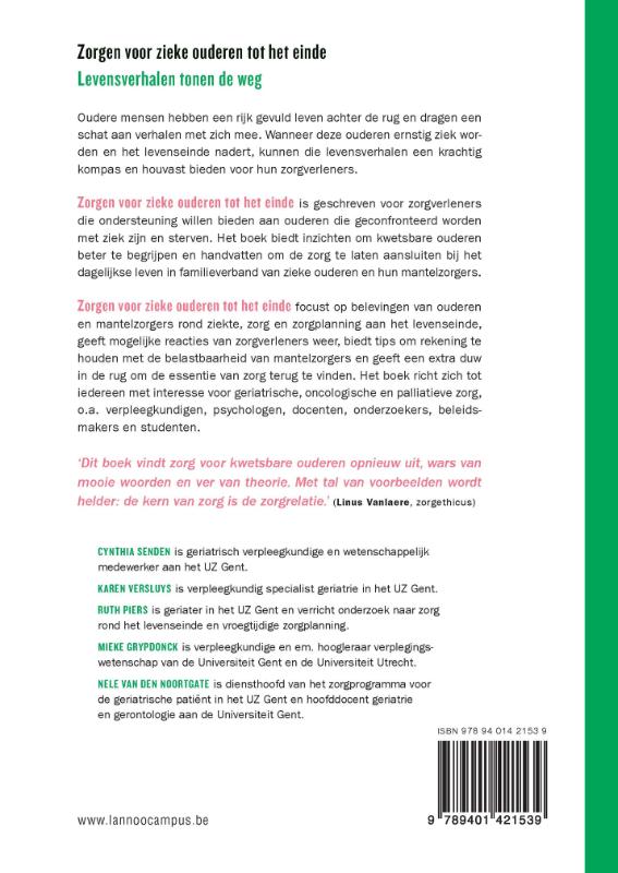 Achterkant van Zorgen voor zieke ouderen tot het einde