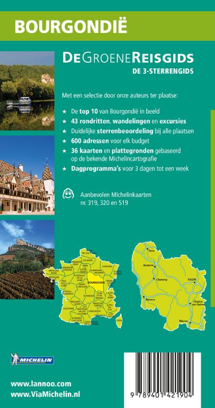 Achterkant van De Groene Reisgids - Bourgondië