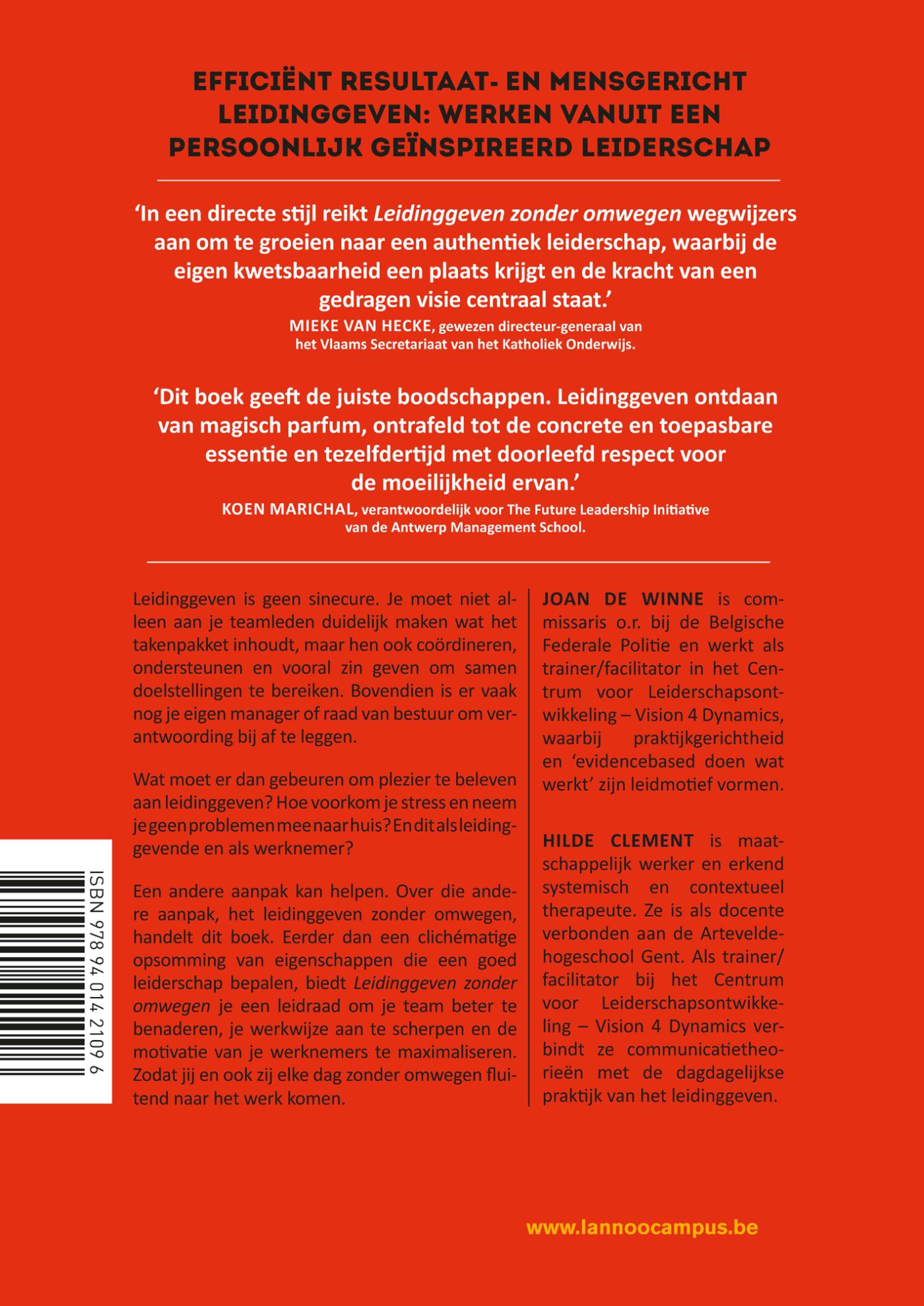 Achterkant van Leidinggeven zonder omwegen