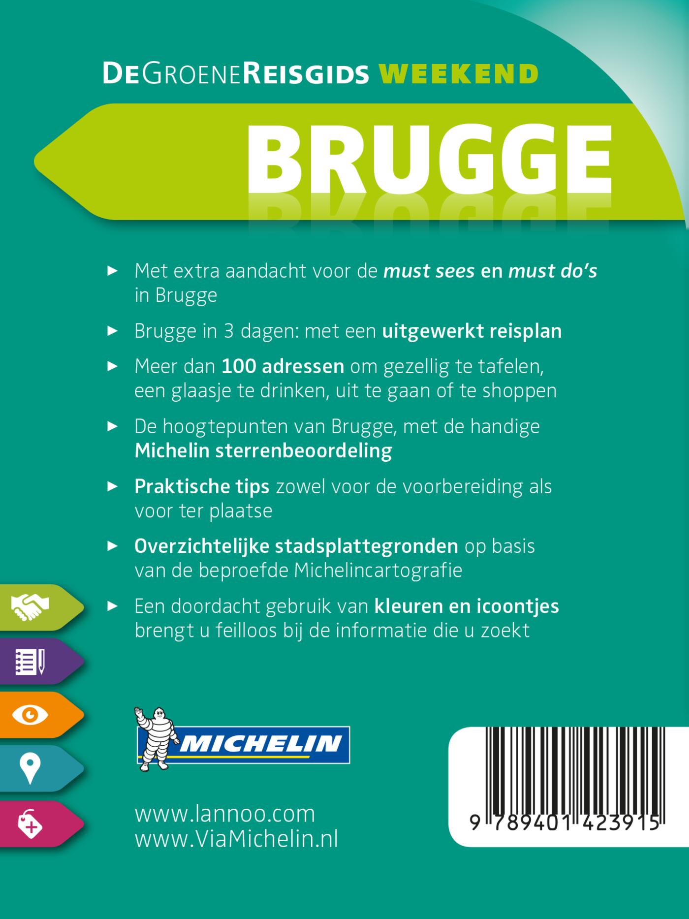 Achterkant van De Groene Reisgids Weekend Brugge