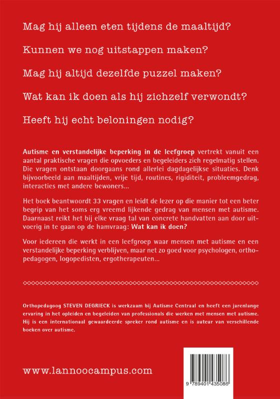 Achterkant van Autisme en verstandelijke handicap in de leefgroep