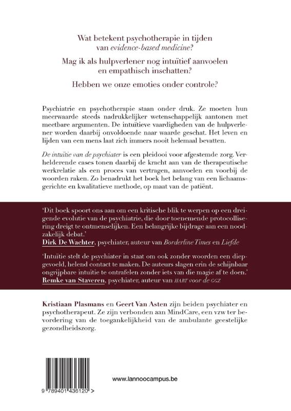 Achterkant van De intuïtie van de psychiater