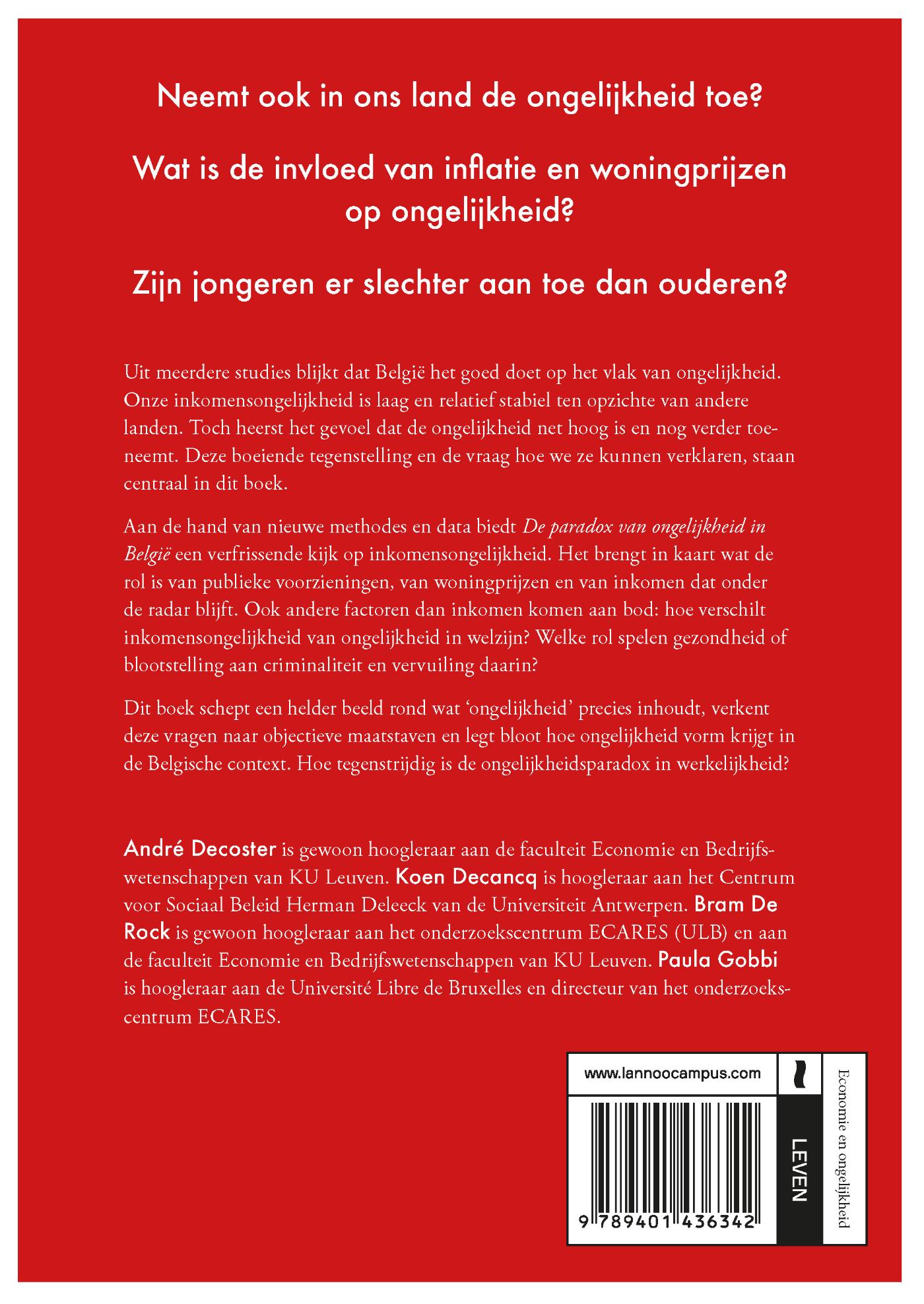 Achterkant van De paradox van ongelijkheid in België