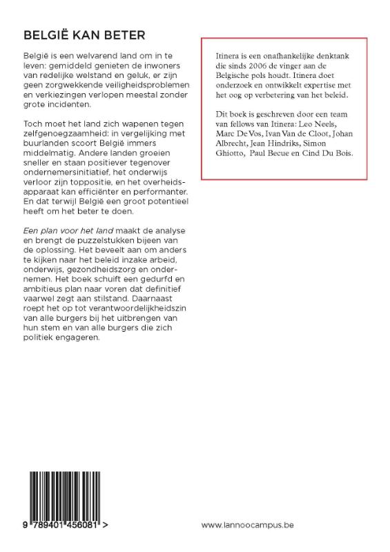 Achterkant van Een plan voor het land