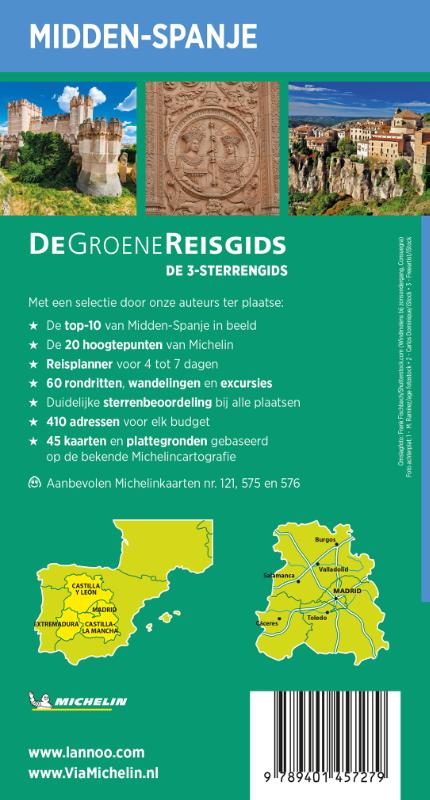 Achterkant van De Groene Reisgids - Midden-Spanje