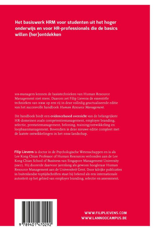 Achterkant van Human Resource Management