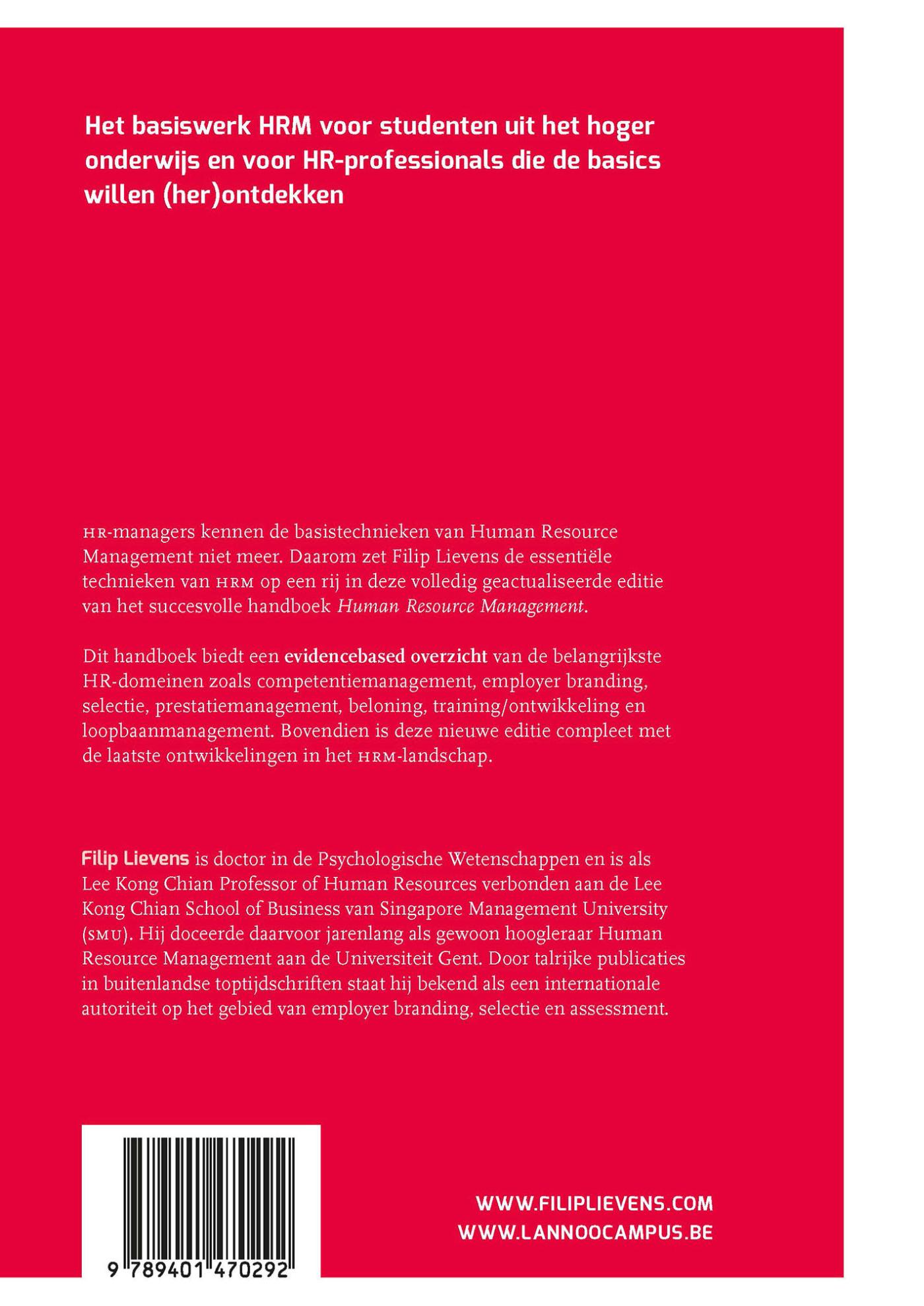 Achterkant van Human Resource Management