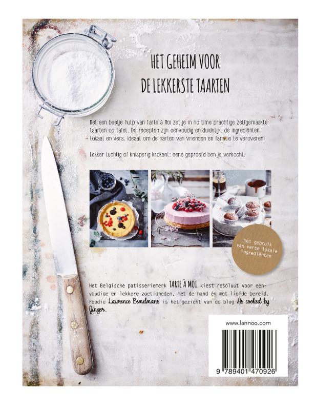 Achterkant van Het Tarte à Moi Bakboek