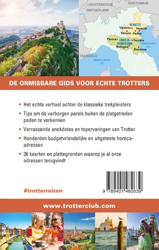 Achterkant van Noordoost-Italië Trotter