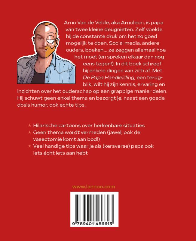 Achterkant van De Papa handleiding