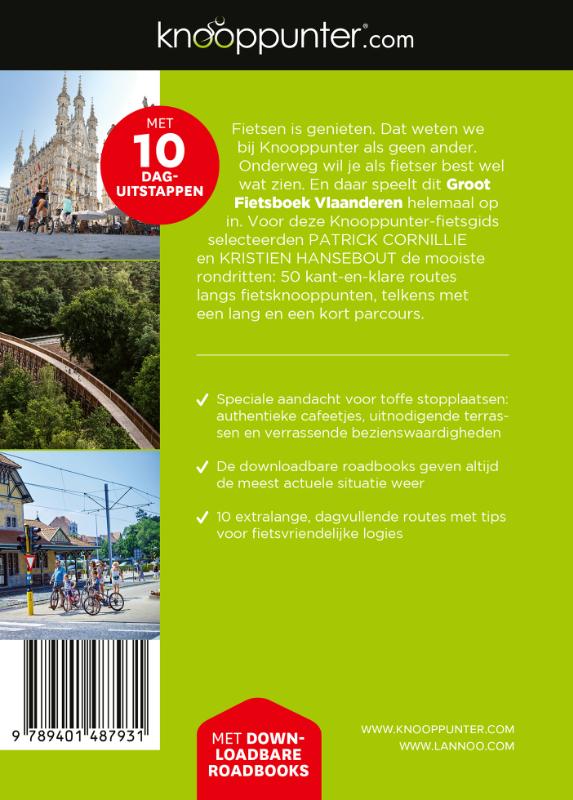 Achterkant van Knooppunter Groot Fietsboek Vlaanderen
