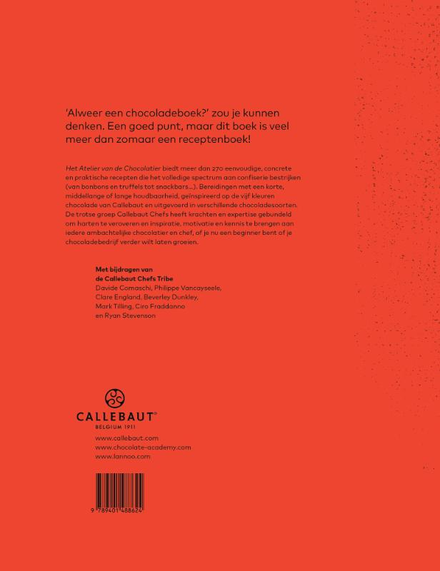 Achterkant van Het atelier van de chocolatier