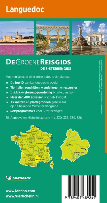 Achterkant van De Groene Reisgids - Languedoc