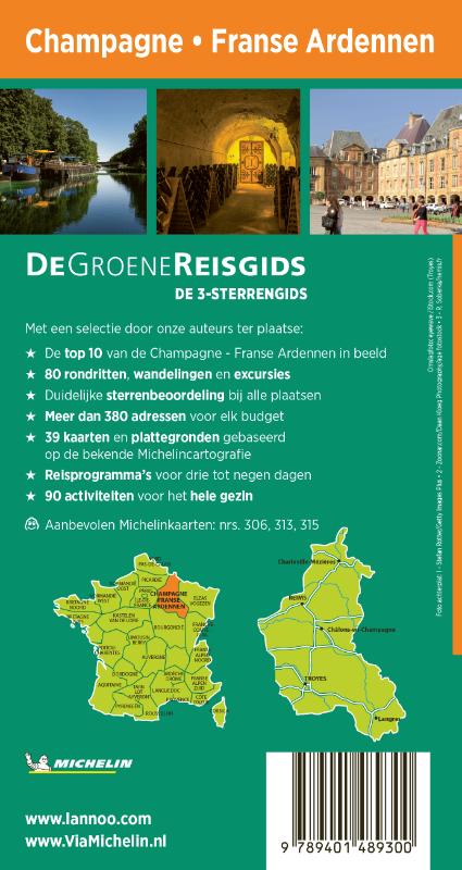 Achterkant van De Groene Reisgids - Champagne/Franse Ardennen