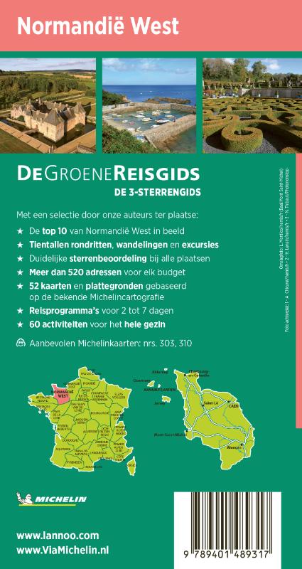 Achterkant van De Groene Reisgids - Normandië West