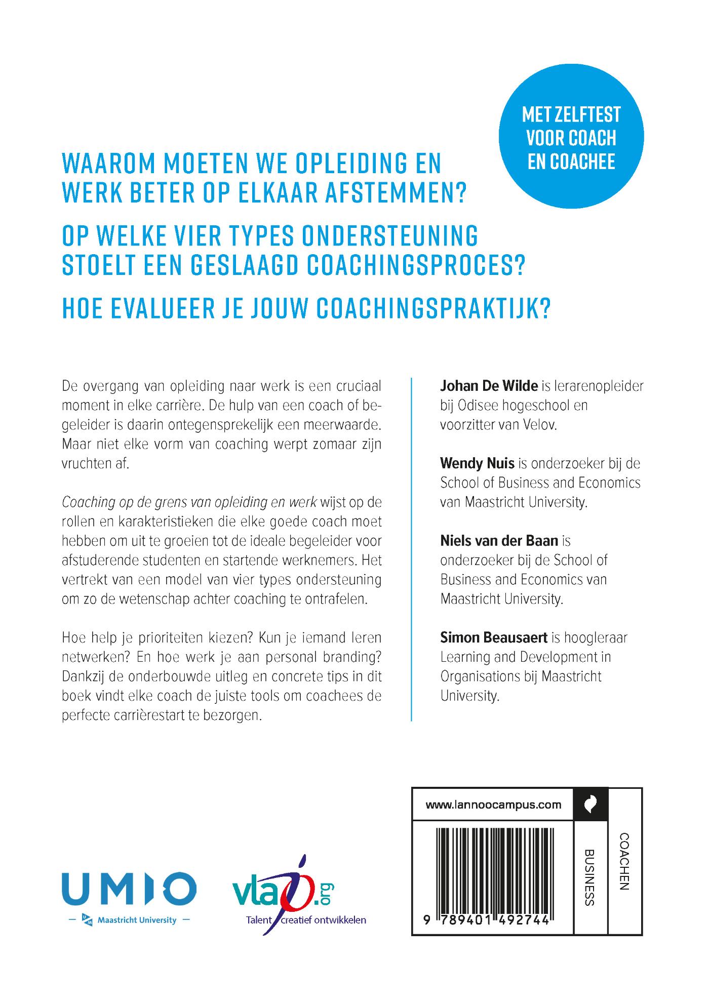 Achterkant van Coaching op de grens van opleiding en werk
