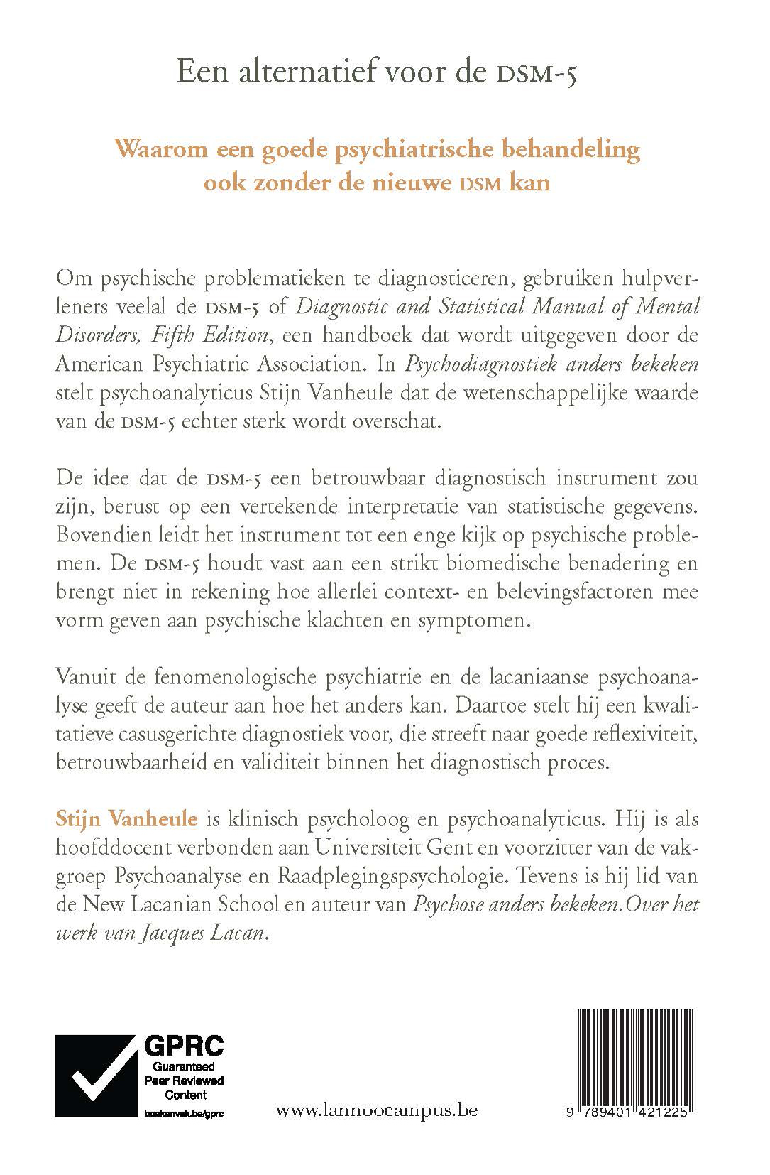 Achterkant van Psychodiagnostiek anders bekeken: kritieken op de DSM - EBSCO