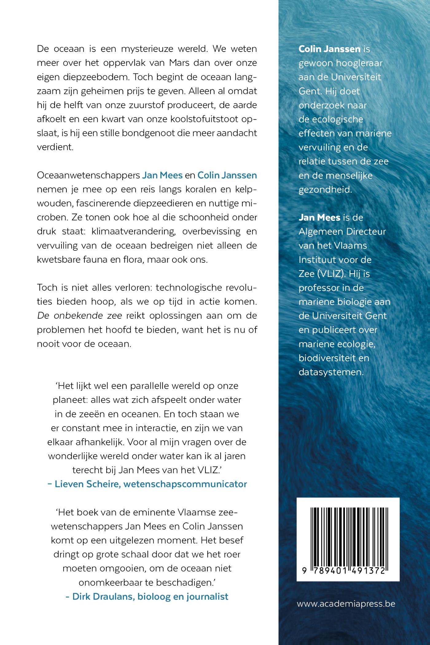 Achterkant van De onbekende zee