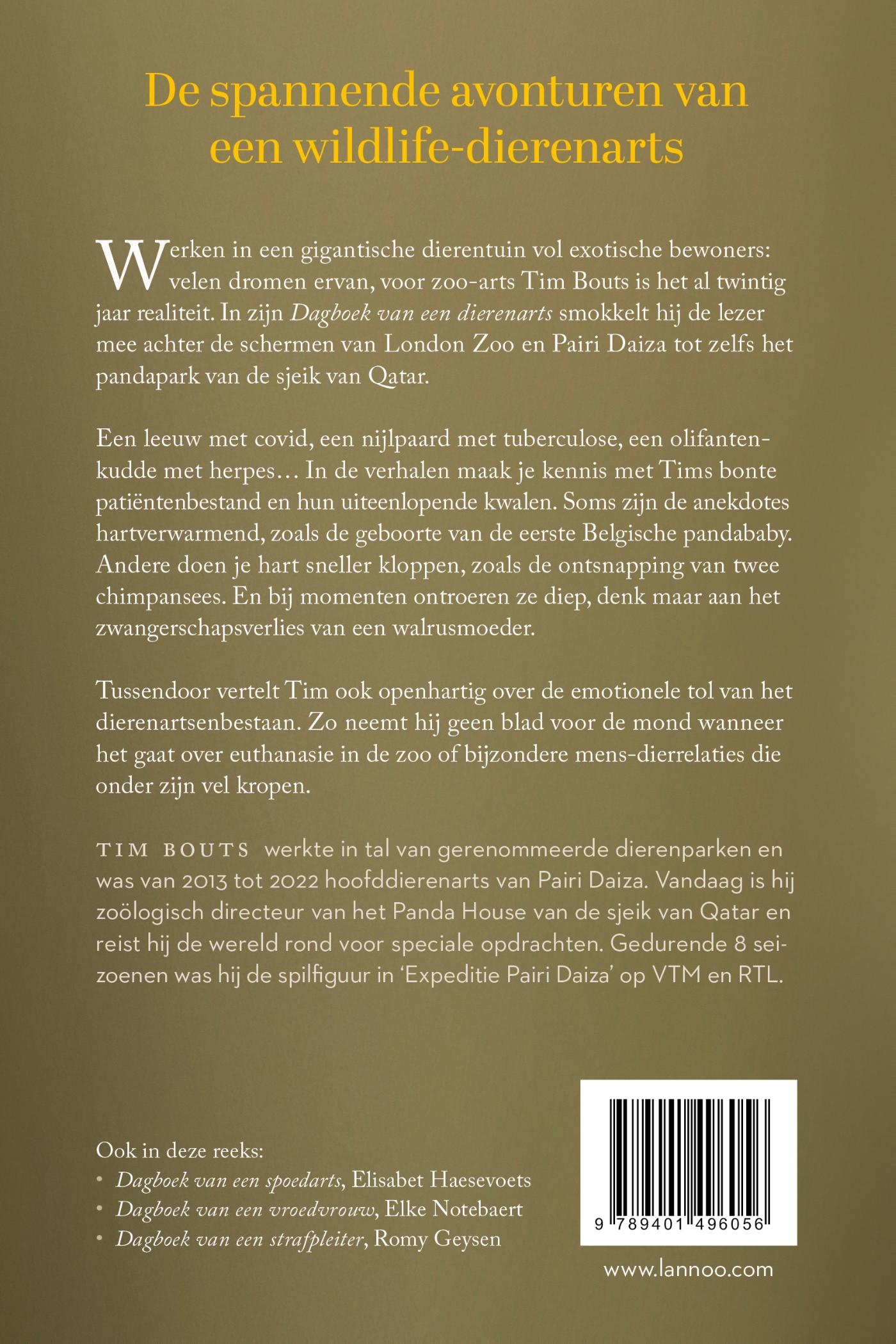 Achterkant van Dagboek van een dierenarts