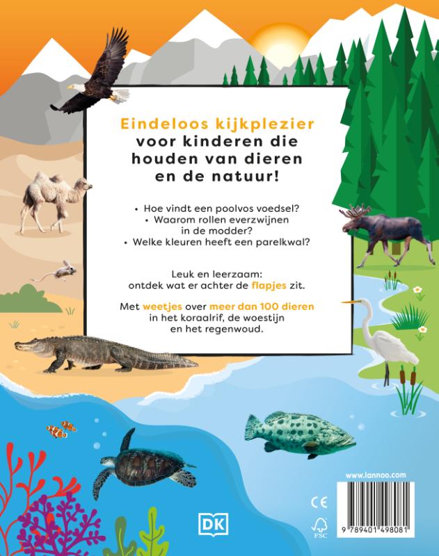 Achterkant van Mijn grote flapjesboek van alle dieren