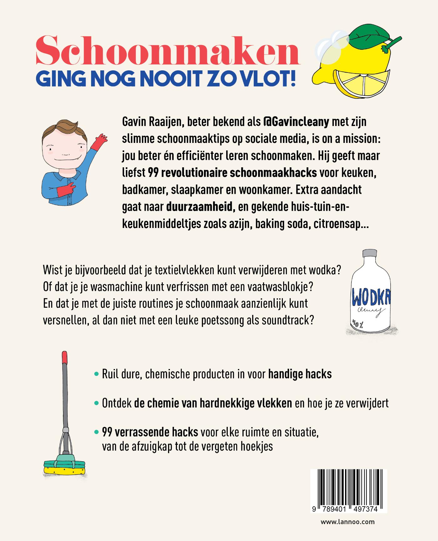 Achterkant van Slim en supersnel schoonmaken