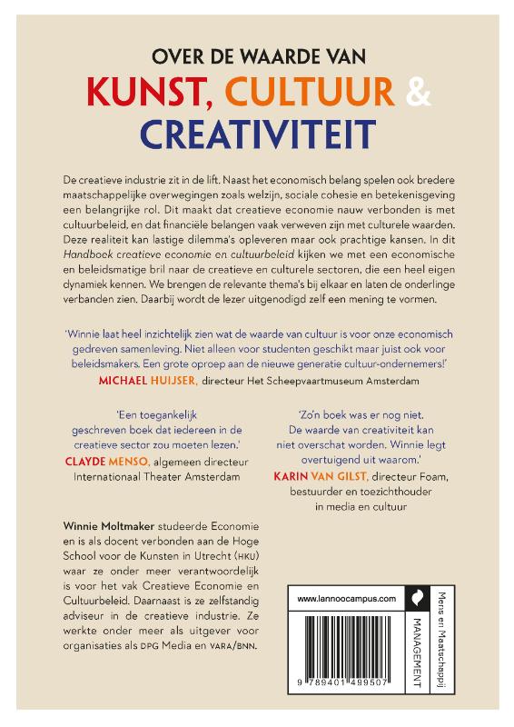 Achterkant van Handboek creatieve economie & cultuurbeleid