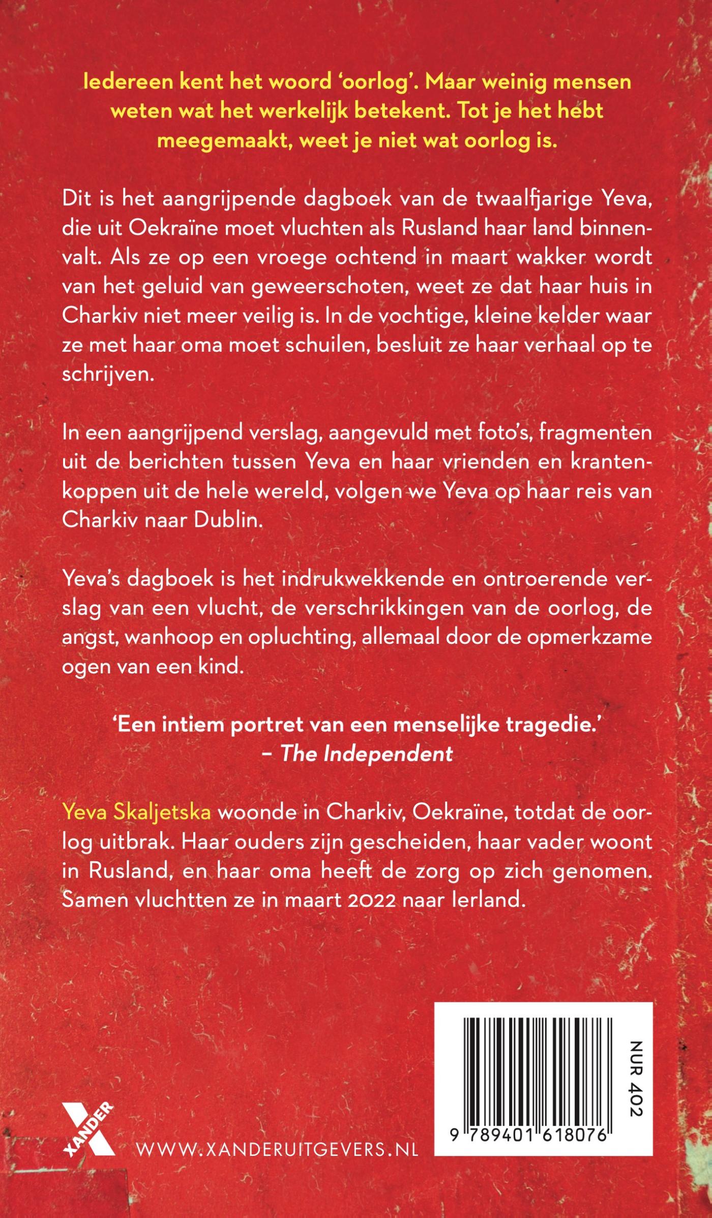 Achterkant van Yeva's dagboek