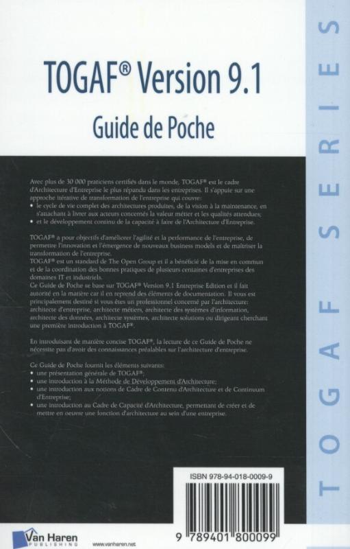 Achterkant van TOGAF version 9.1