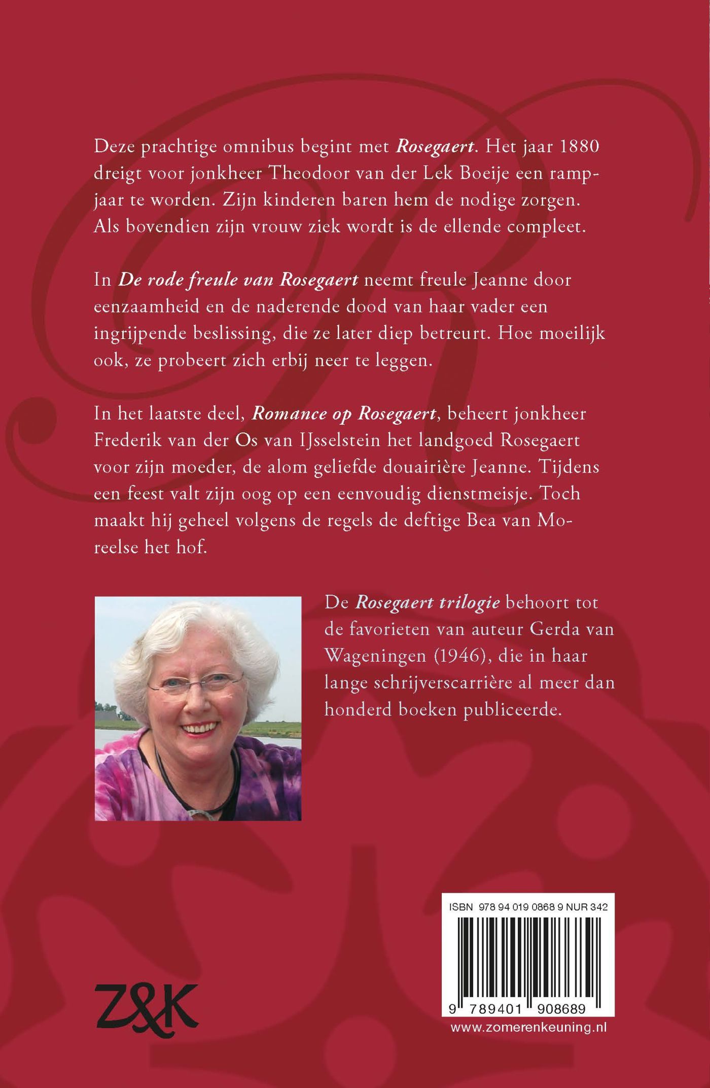Achterkant van De rode freule van Rosegaert