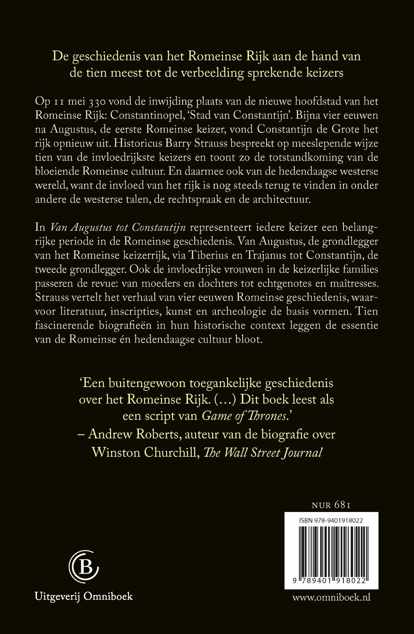 Achterkant van Van Augustus tot Constantijn