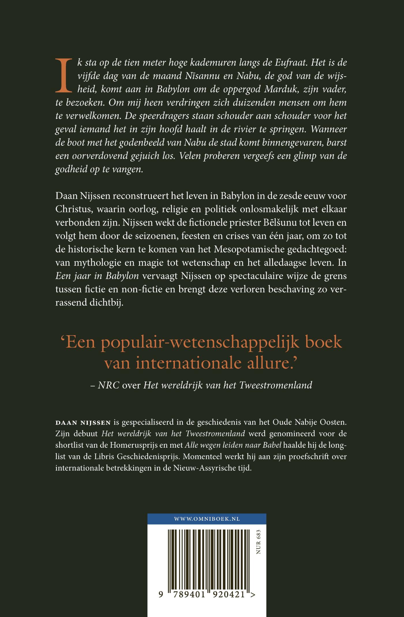 Achterkant van Een jaar in Babylon