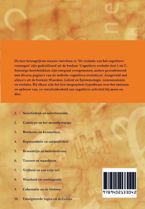Achterkant van De evolutie van het cognitieve vermogen
