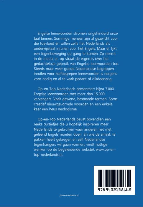 Achterkant van Op-en-top Nederlands