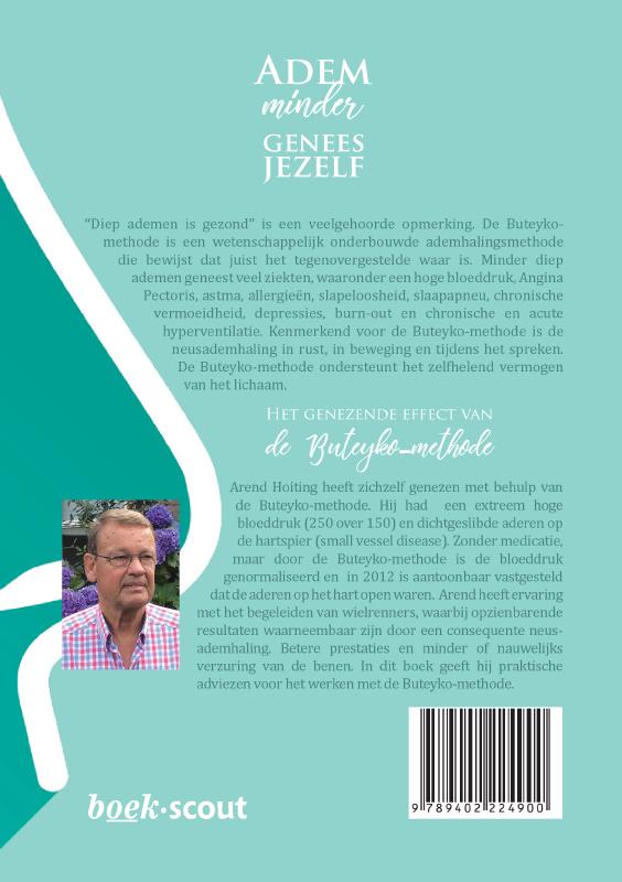 Achterkant van Adem minder, genees jezelf