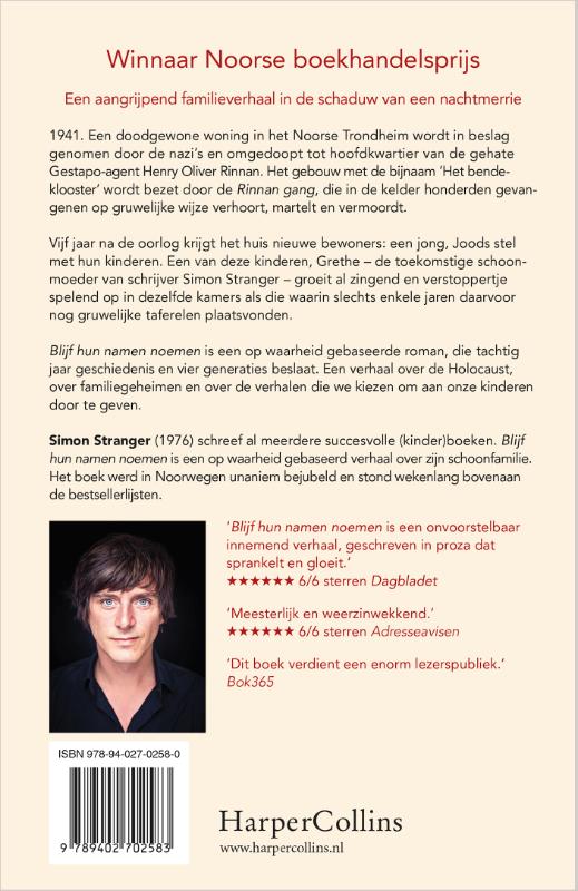 Achterkant van Blijf hun namen noemen