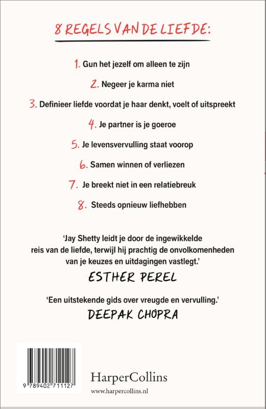 Achterkant van 8 regels van de liefde