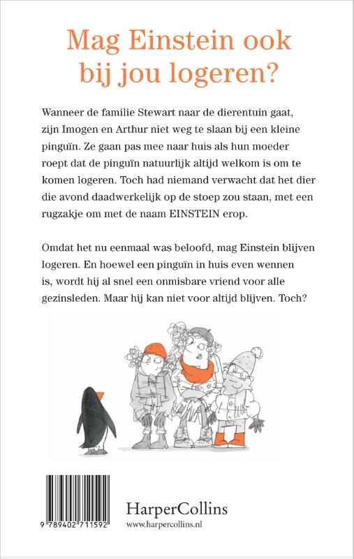 Achterkant van Einstein de pinguïn