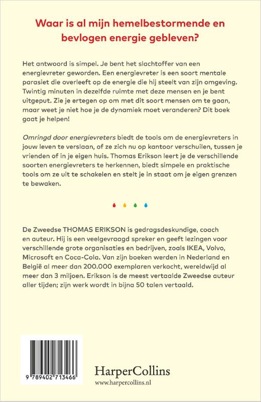 Achterkant van Omringd door energievreters - backcard à 6 ex.